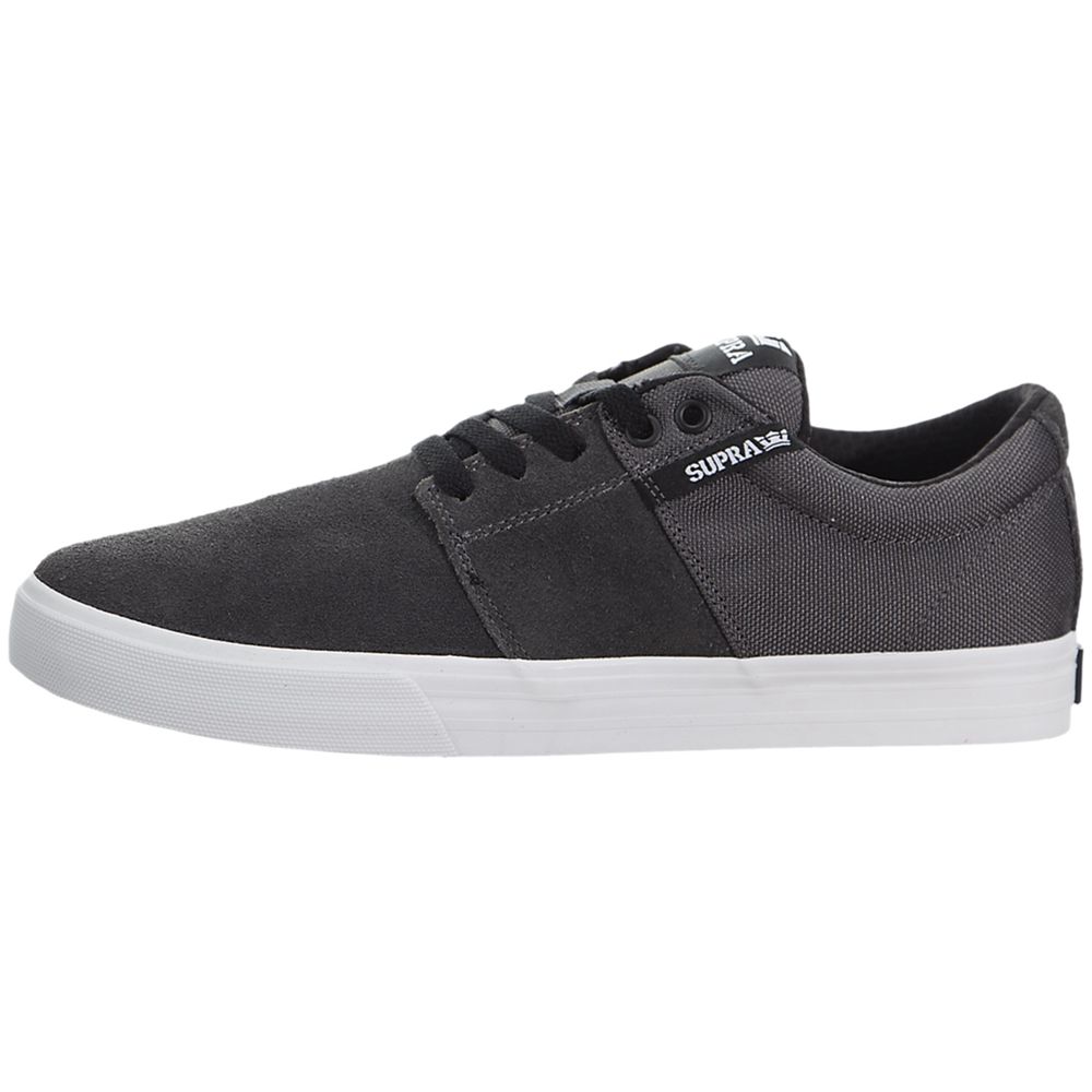 Baskets Basses Supra Stacks Vulc II Grise Charcoal/White Homme | GUC-01872092